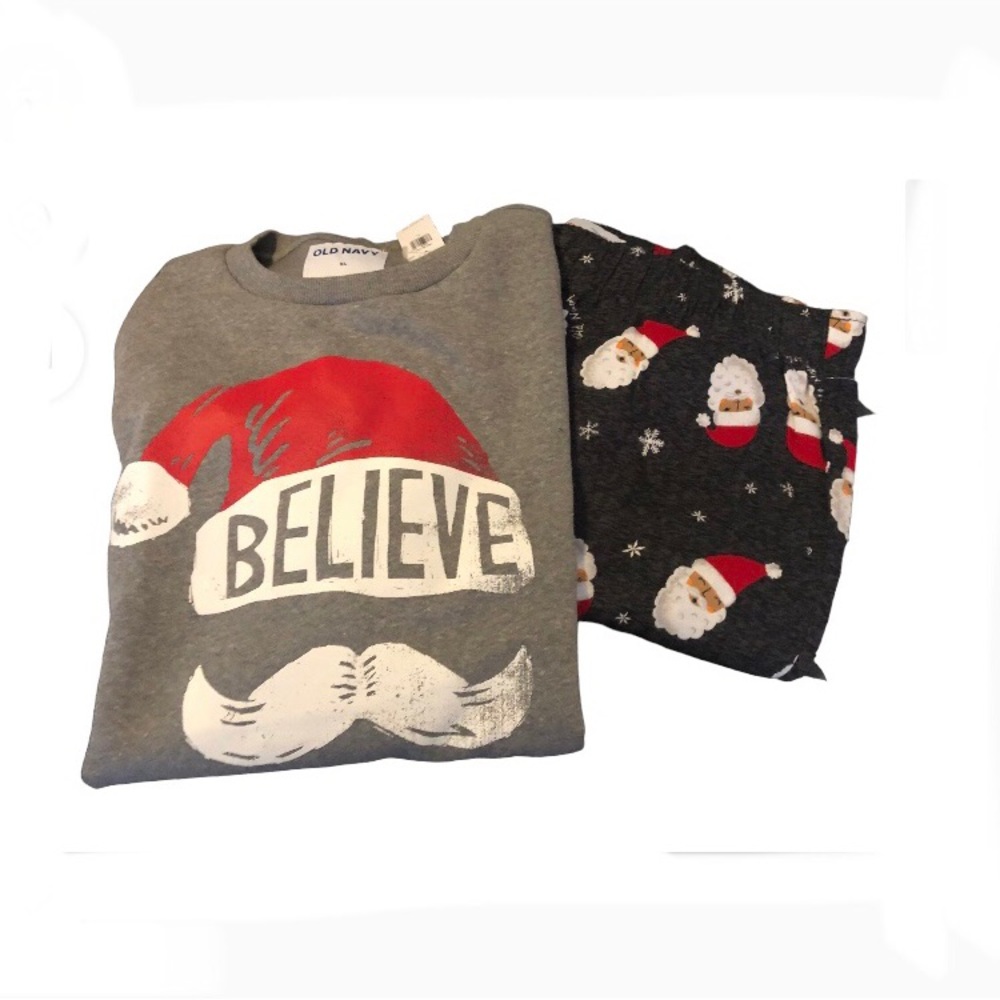 COPY - NWT Old Navy Family Christmas set pjs, Believe sweatshirt and Santa pant…